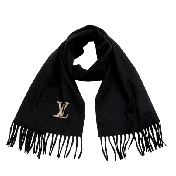 LOUIS VUITTON ✨️ EUC Cashmere Black Scarf - Picture 9 of 13